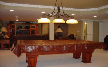 Finished Basemant with Tray Ceiling