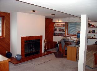 Basement Remodeling with Fireplace