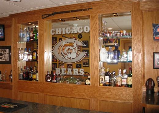 Custom Built Bar with Bars Mirror
