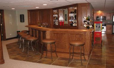 Custom Finished Basement and Bar Mt Prospect IL