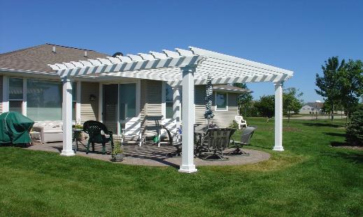 White Pergola and Patio Huntley IL