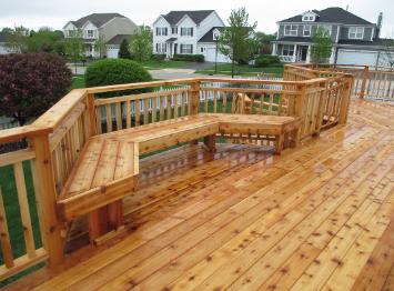 Deck With Built in Bench Cryslal Lake IL