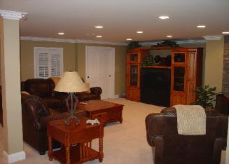 Finished Basement with Recessed Lights Elmhurst