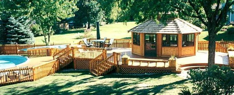 Custom Cedar Pool Deck With Gazebo McHenry