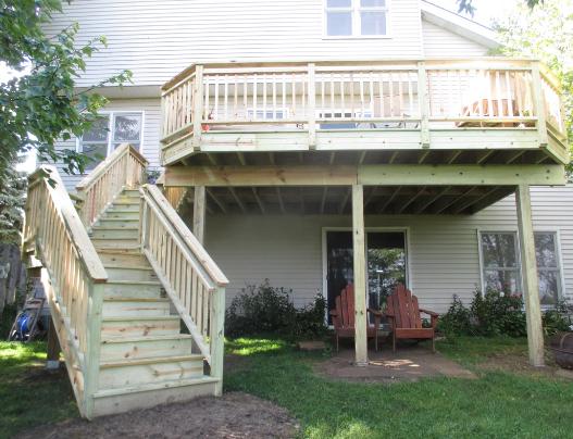 Wood Deck Wrapping Stairs Wauconda IL