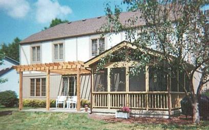 Screened Room with Cedar Pergola Addison