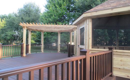 Trex  Fire Pit Decking Vintage Lantern Railing Cedar Pergola