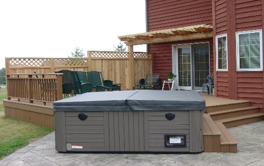 Trex Deck Cedar Pergola and Privacy Rail Crystal Lake