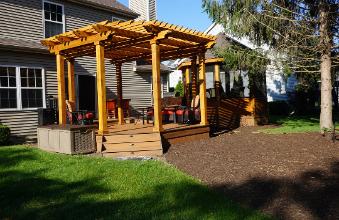 trex Deck with Cedar Pergola and Gazebo Carpentersville IL