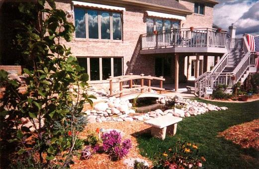 Trex deck and pond