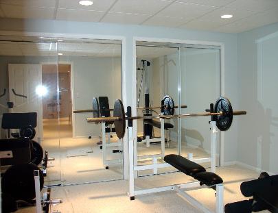Weightroom in Finished Basement Lake in the Hills