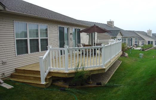 Wood Deck CComposite Railing Huntley IL