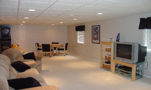 Custom finished basement Lake in the Hills IL
